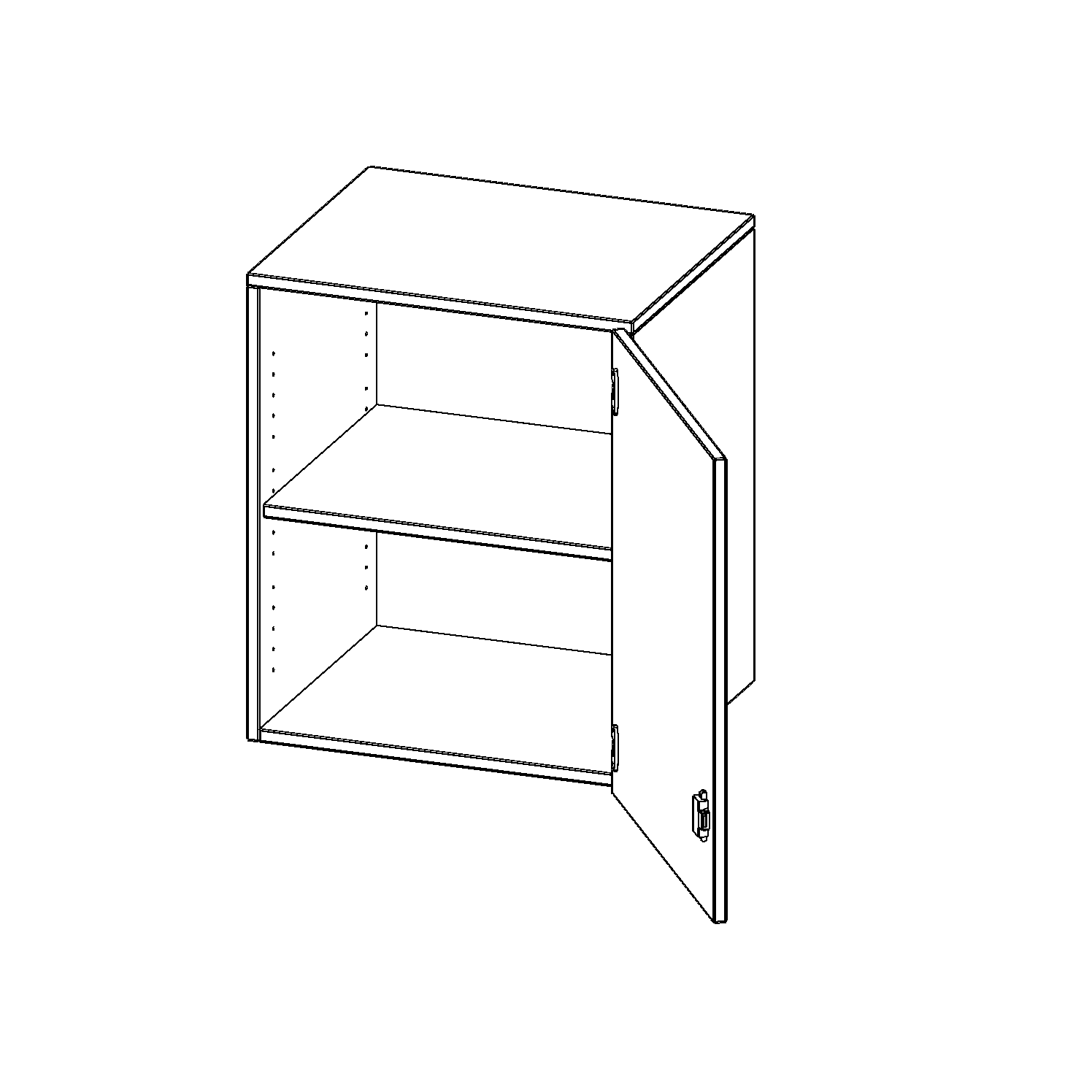 Aufsatzschrank mit einer abschließbaren Tür, 2 Ordnerhöhen - EVO180